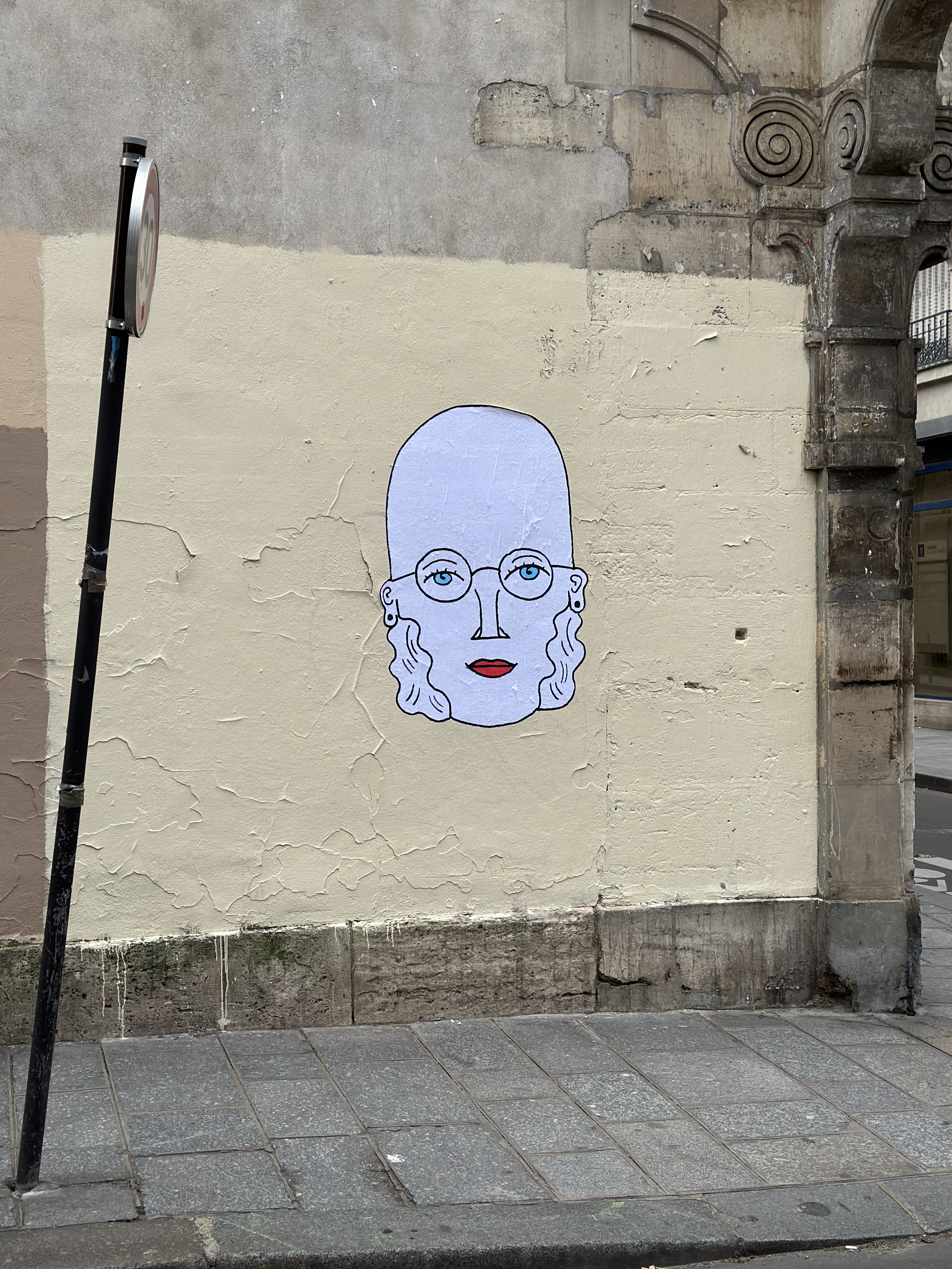 wall in paris with a face on it